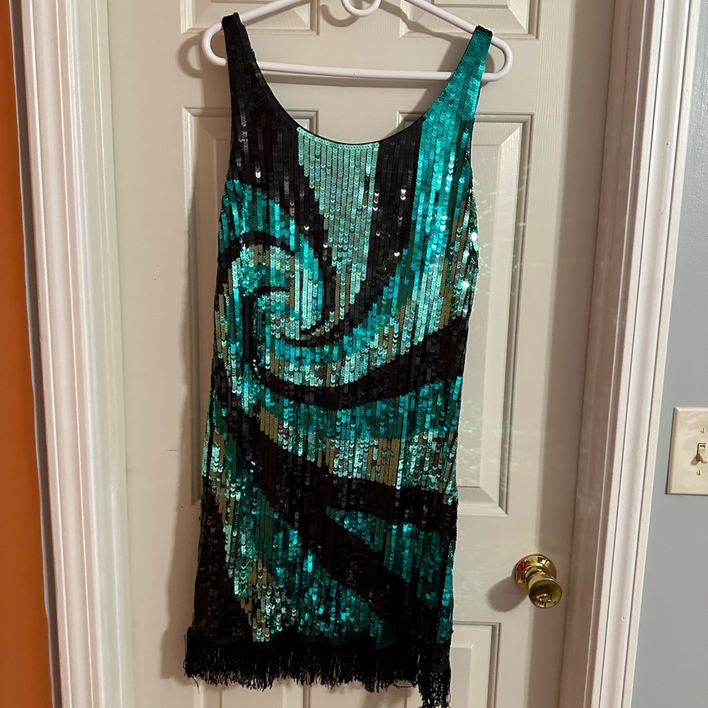 Ladies Large Gently Used Sequin Flapper Dress. No… - image 3